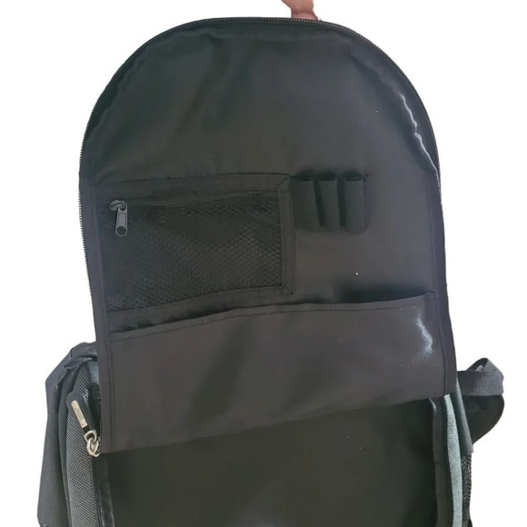 Bushnell Standard Backpack Padded Interior Multi Pockets Black Canvas White Logo main image 5